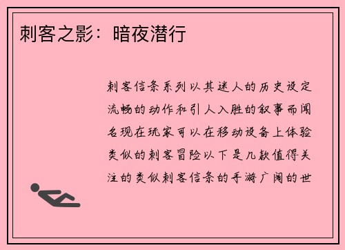 刺客之影：暗夜潜行